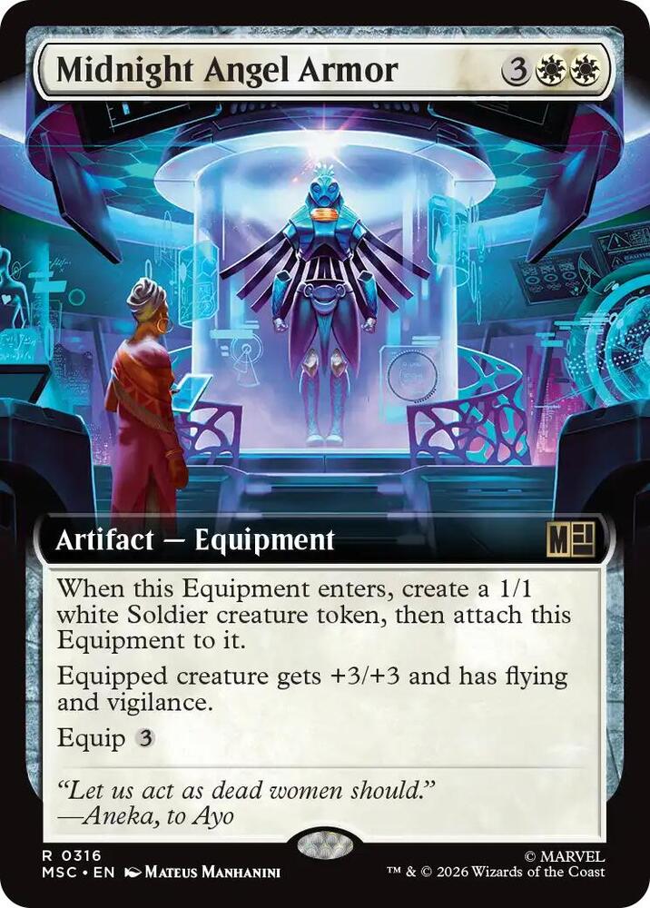 Midnight Angel Armor Extended Art 316 (Commander: Marvel Super Heroes)  - Extended Art | Chromatic Games