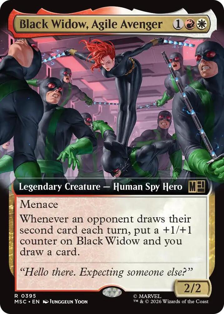 Black Widow Agile Avenger Extended Art 395 (Commander: Marvel Super Heroes)  - Extended Art | Chromatic Games
