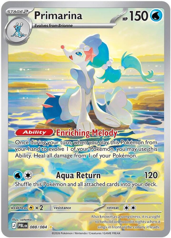 Primarina 088/084 (ME05: Pitch Black)  - Holofoil | Chromatic Games