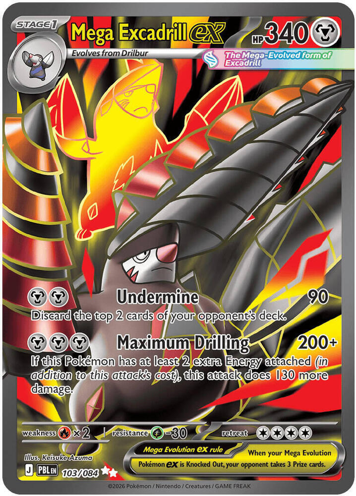 Mega Excadrill ex 103/084 (ME05: Pitch Black)  - Holofoil | Chromatic Games