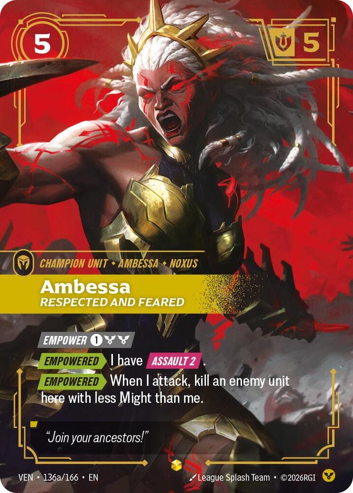 Ambessa - Respected and Feared 136a/166 (Vendetta)  - Foil | Chromatic Games