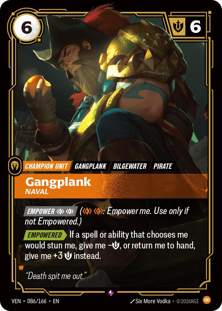 Gangplank - Naval 086/166 (Vendetta)  - Foil | Chromatic Games