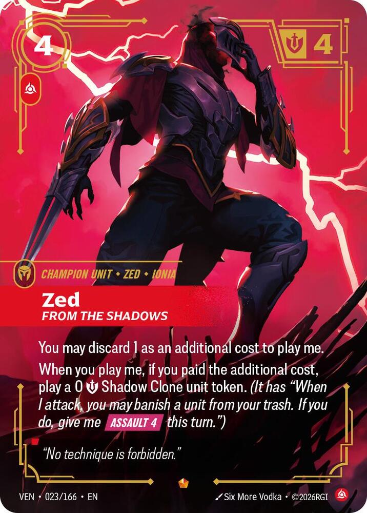 Zed - From the Shadows 023/166 (Vendetta)  - Foil | Chromatic Games