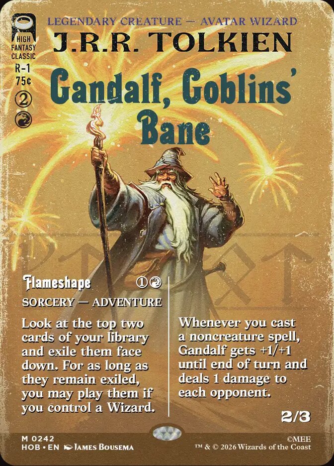Gandalf, Goblins' Bane // Flameshape 242 (The Hobbit)  - Borderless Foil | Chromatic Games