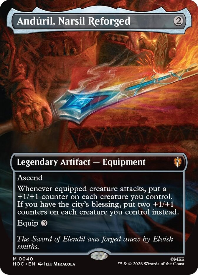 Andúril, Narsil Reforged 40 (The Hobbit: Eternal-Legal)  - Borderless Foil | Chromatic Games