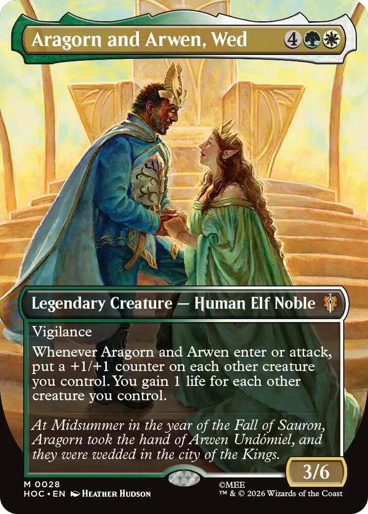 Aragorn and Arwen, Wed 28 (The Hobbit: Eternal-Legal)  - Borderless Foil | Chromatic Games