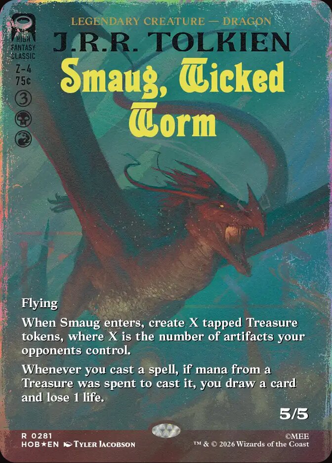 Smaug, Wicked Worm 281 (The Hobbit)  - Borderless Surge Foil | Chromatic Games