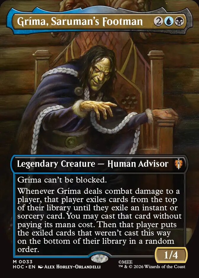 Gríma, Saruman's Footman 33 (The Hobbit: Eternal-Legal)  - Borderless Foil | Chromatic Games