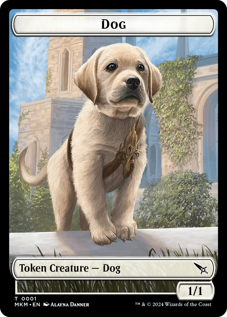 Detective // Dog Double-Sided Token [Murders at Karlov Manor Tokens] | Chromatic Games