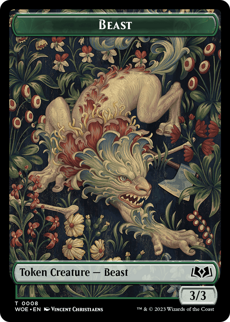 Beast Token [Wilds of Eldraine Tokens] | Chromatic Games