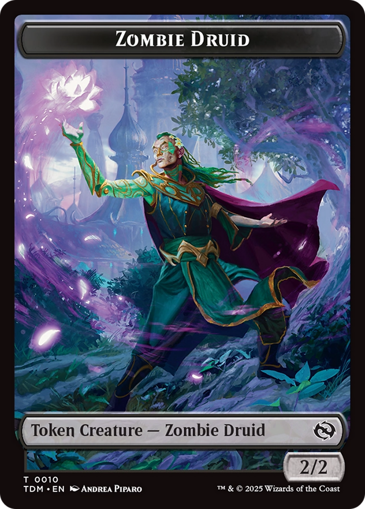 Zombie Druid // Treasure Double-Sided Token [Tarkir: Dragonstorm Tokens] | Chromatic Games
