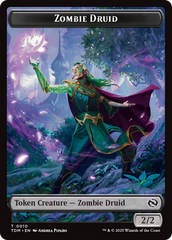 Zombie Druid // Treasure Double-Sided Token [Tarkir: Dragonstorm Tokens] | Chromatic Games