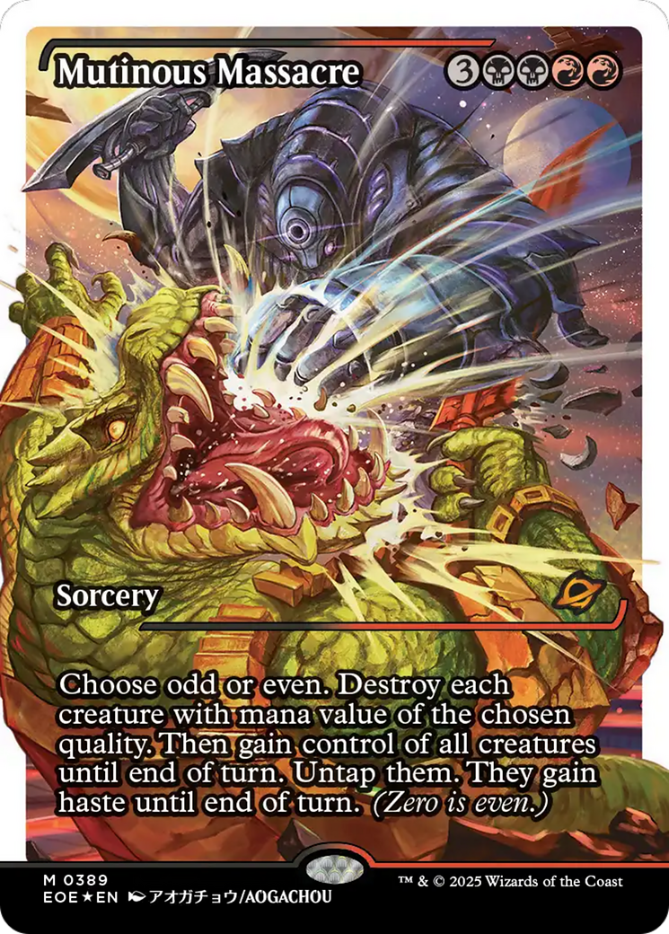 Mutinous Massacre (Showcase) (Fracture Foil) [Edge of Eternities] | Chromatic Games