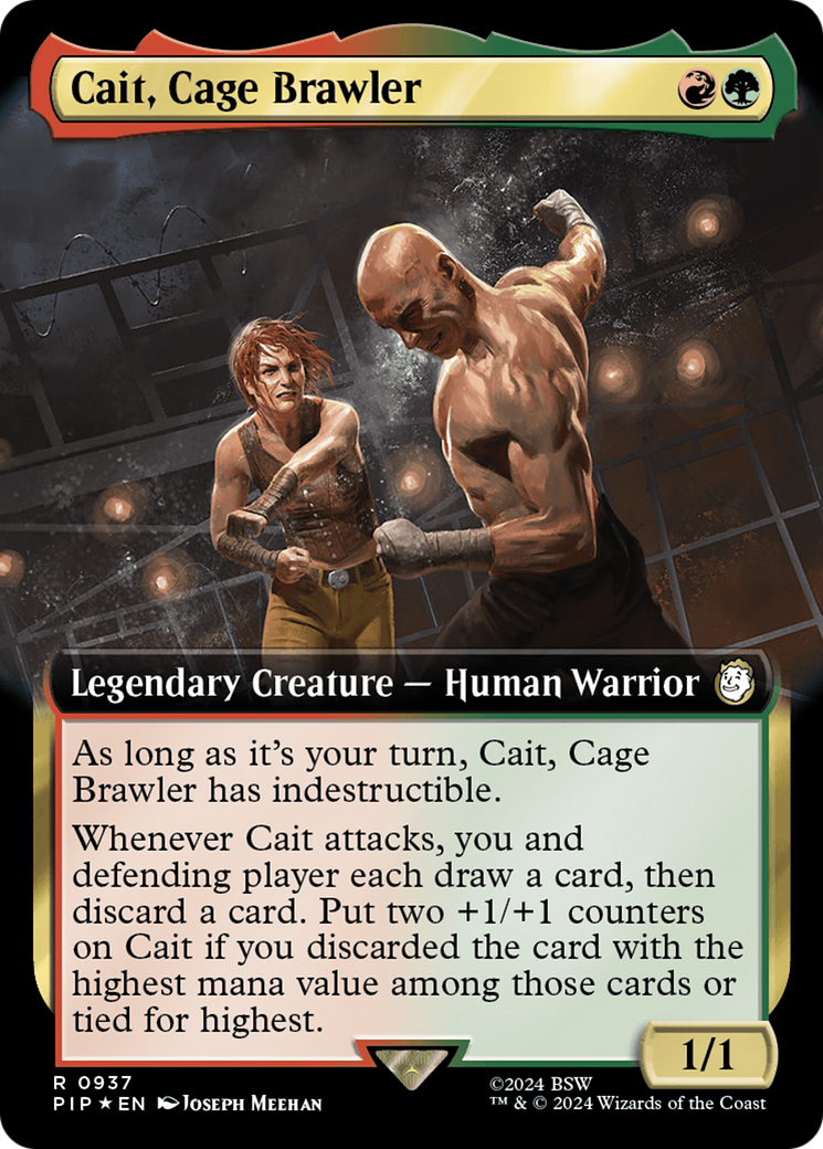 Cait, Cage Brawler (Extended Art) (Surge Foil) [Fallout] | Chromatic Games