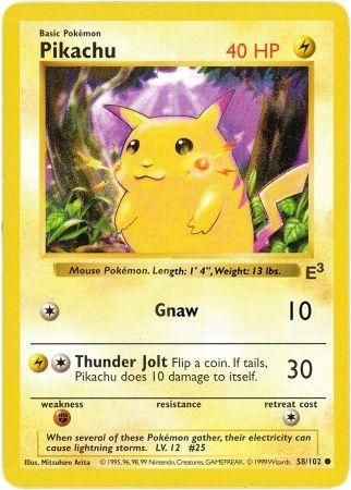 Pikachu (58/102) (E3 Stamped Promo with Red Cheeks) [Miscellaneous Cards] | Chromatic Games