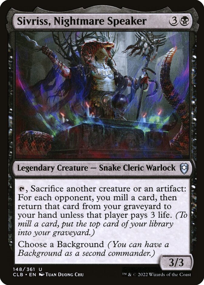 Sivriss, Nightmare Speaker 148 (Commander Legends: Battle for Baldur's Gate)  | Chromatic Games