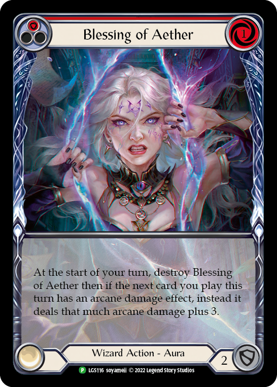 Blessing of Aether (Red) [LGS116] (Promo)  Rainbow Foil | Chromatic Games