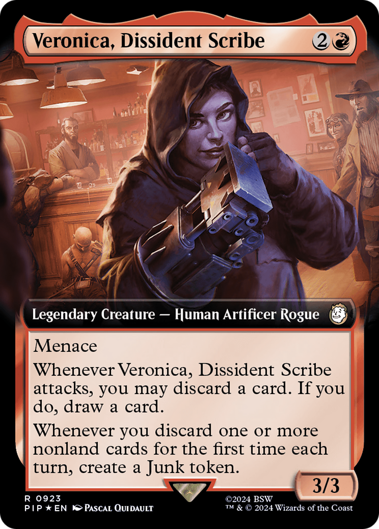 Veronica, Dissident Scribe (Extended Art) (Surge Foil) [Fallout] | Chromatic Games