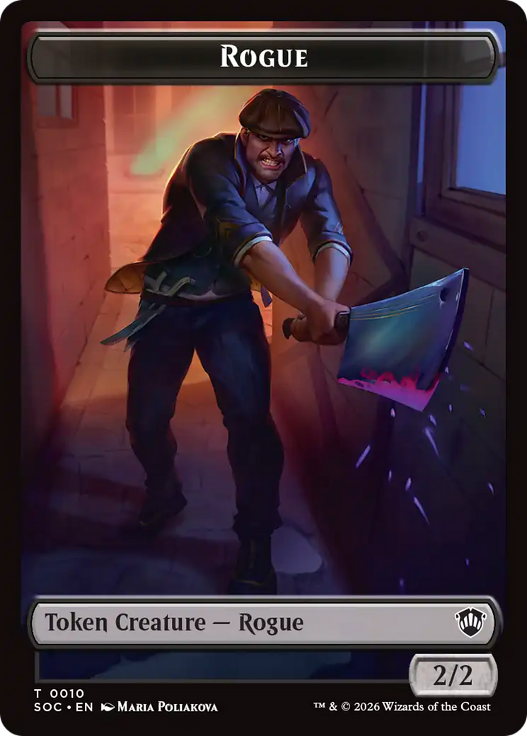 Spirit (0025) // Rogue Double-Sided Token [Secrets of Strixhaven Commander Tokens] | Chromatic Games