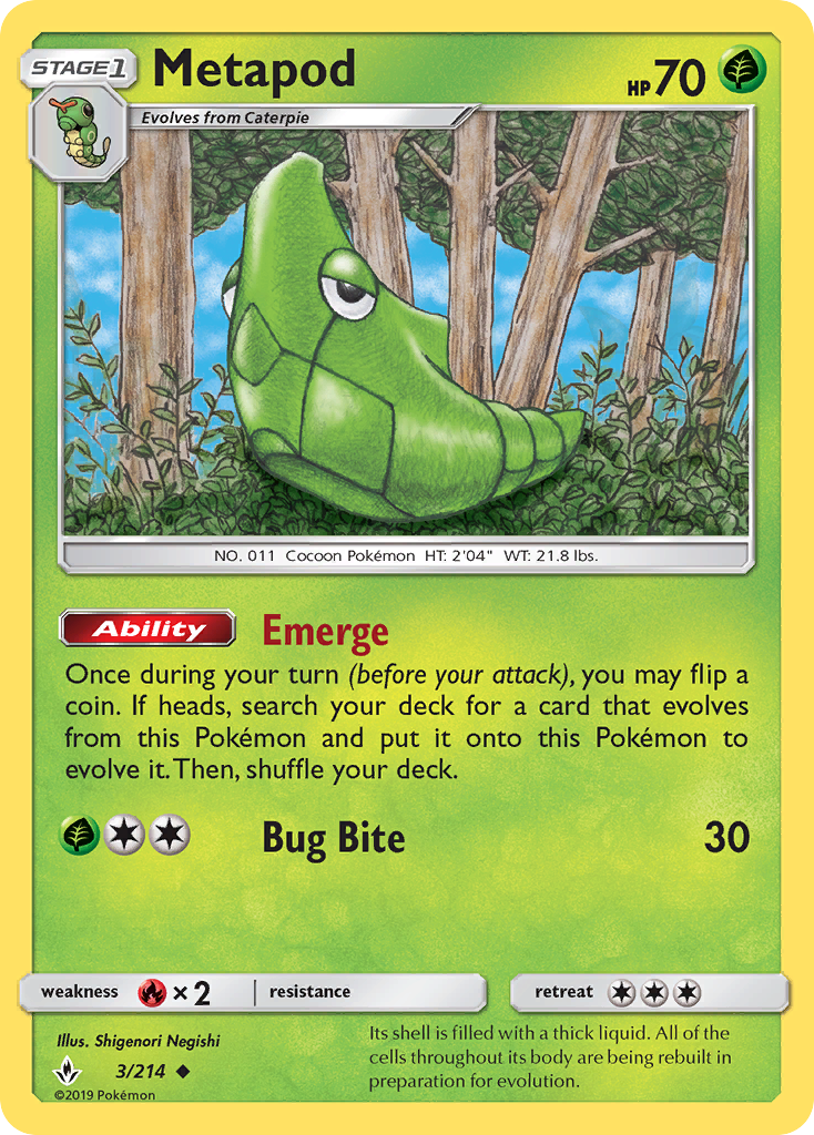 Metapod (3/214) [Sun & Moon: Unbroken Bonds] | Chromatic Games