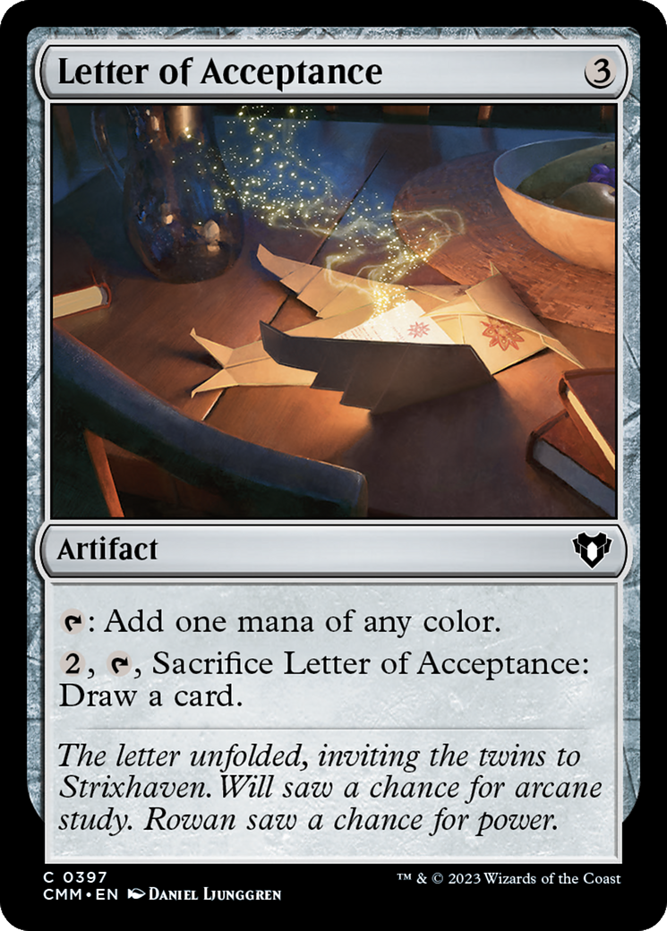 Letter of Acceptance [Commander Masters] | Chromatic Games