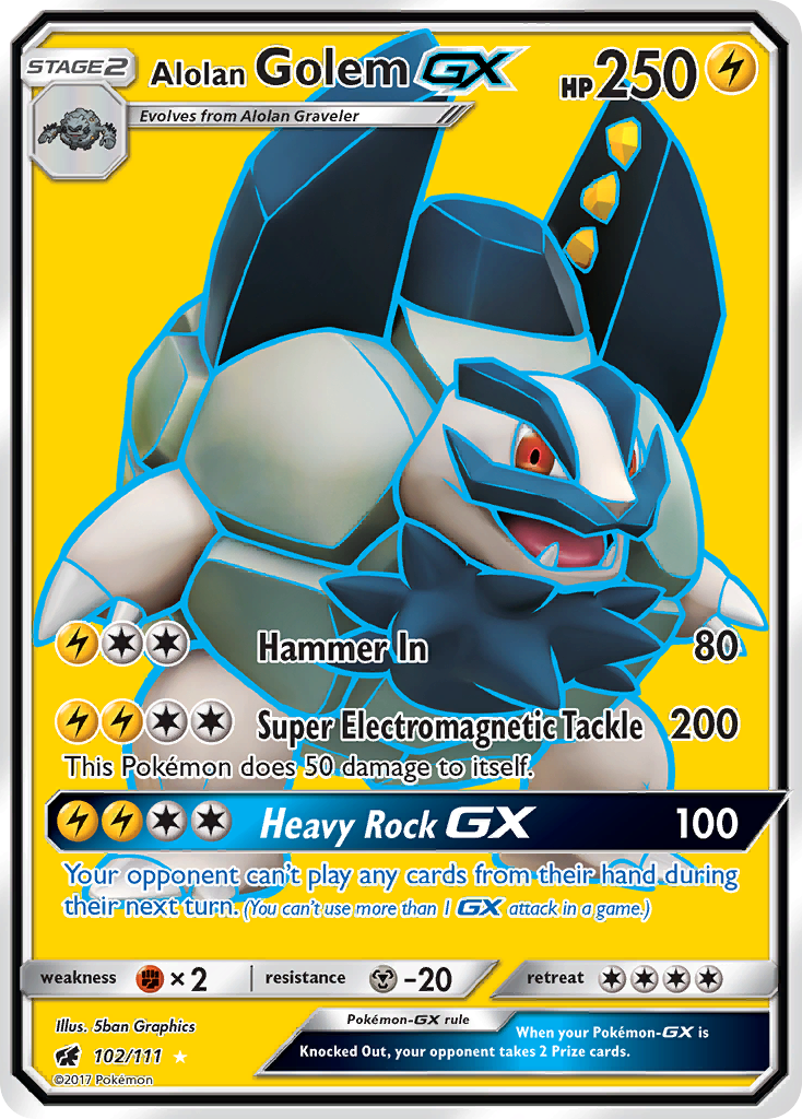 Alolan Golem GX (102/111) [Sun & Moon: Crimson Invasion] | Chromatic Games