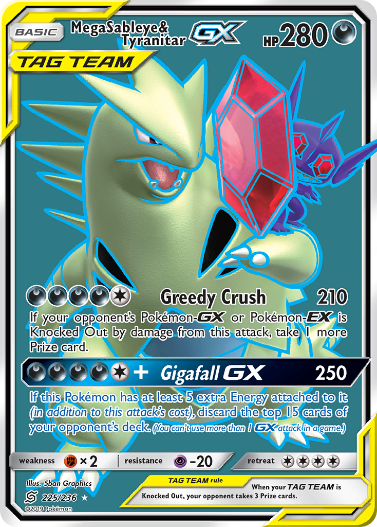 Mega Sableye & Tyranitar GX (225/236) [Sun & Moon: Unified Minds] | Chromatic Games