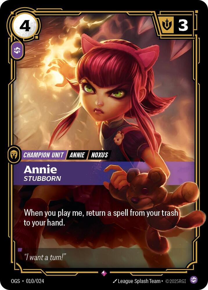 Annie - Stubborn 010/024 (Origins: Proving Grounds)  | Chromatic Games