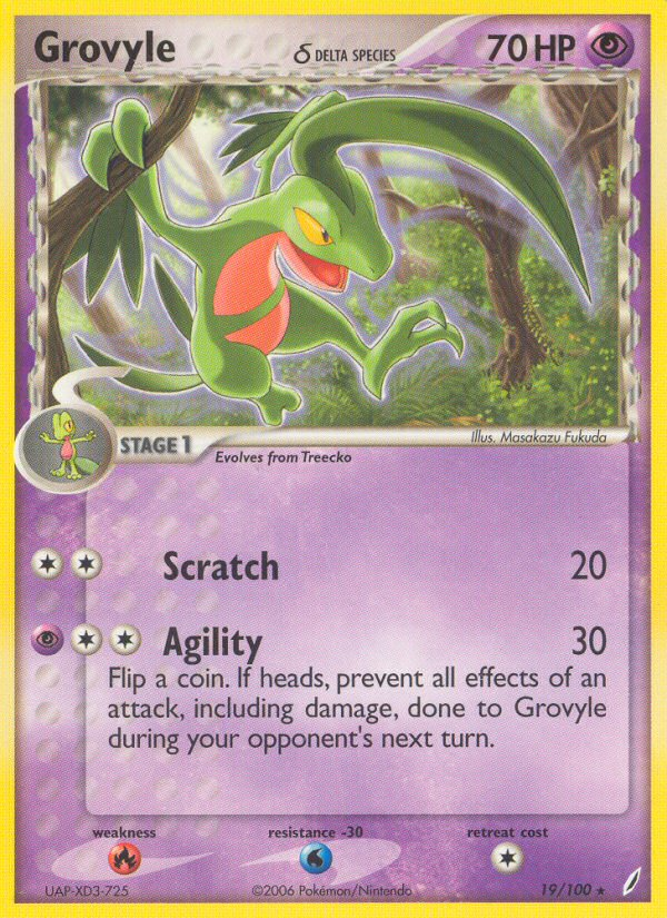 Grovyle(19/100) (Delta Species) [EX: Crystal Guardians] | Chromatic Games