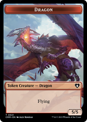 Saproling // Dragon (0021) Double-Sided Token [Commander Masters Tokens] | Chromatic Games