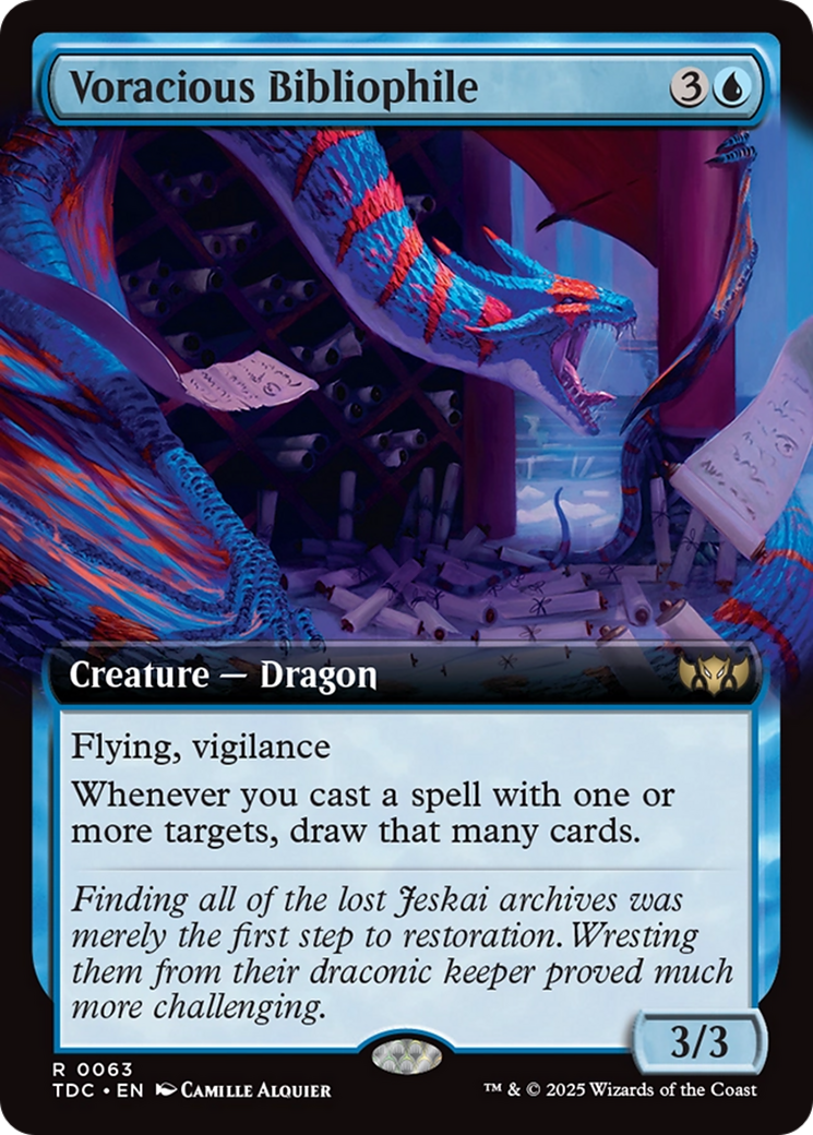 Voracious Bibliophile (Extended Art) [Tarkir: Dragonstorm Commander] | Chromatic Games