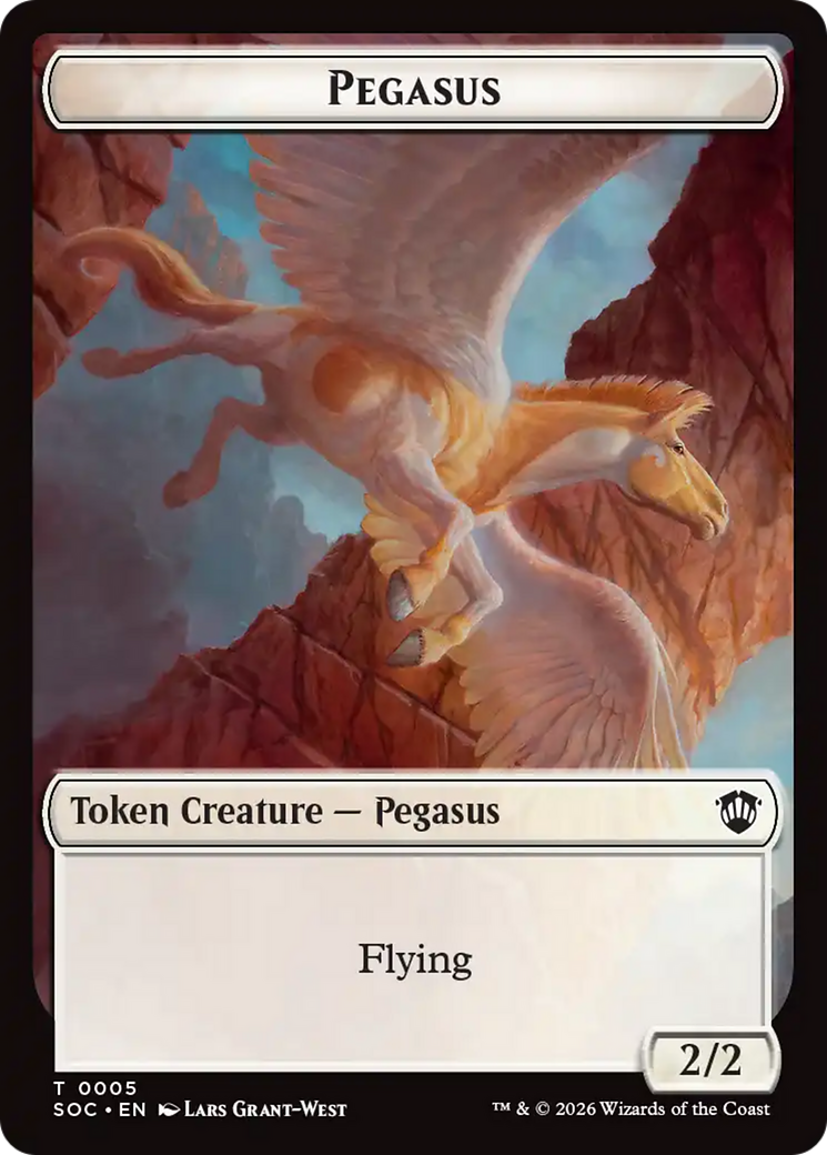 Contract // Pegasus Double-Sided Token [Secrets of Strixhaven Commander Tokens] | Chromatic Games