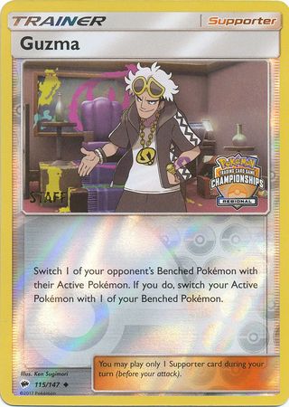 Guzma (115/147) (League Promo) (Staff) [Sun & Moon: Burning Shadows] | Chromatic Games