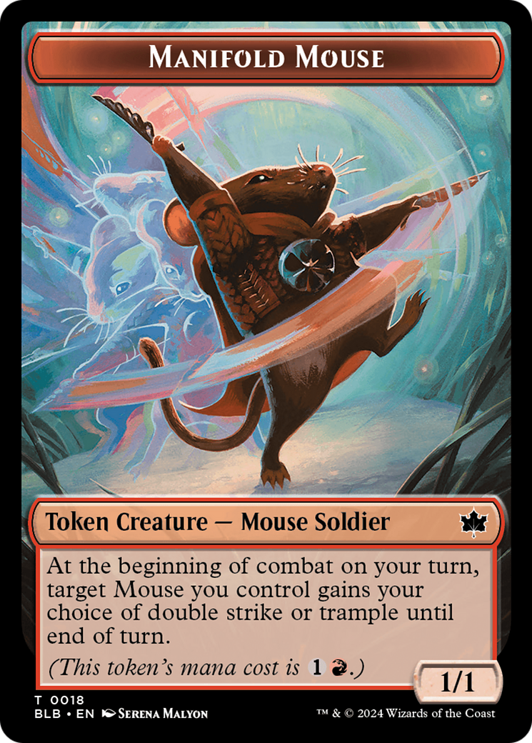 Sword // Manifold Mouse Double-Sided Token [Bloomburrow Tokens] | Chromatic Games