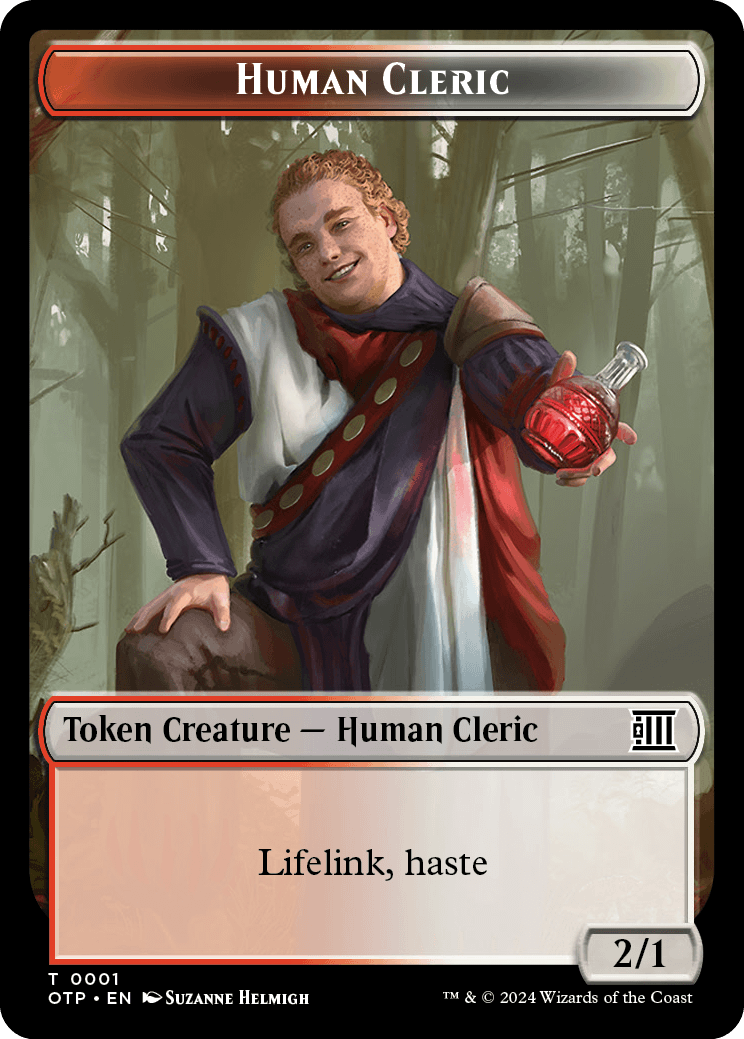 Human Cleric // Plot Double-Sided Token [Outlaws of Thunder Junction Tokens] | Chromatic Games