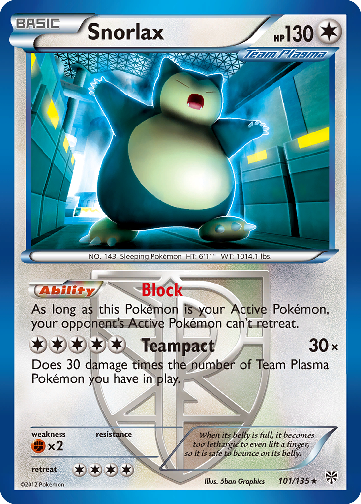 Snorlax (101/135) [Black & White: Plasma Storm] | Chromatic Games