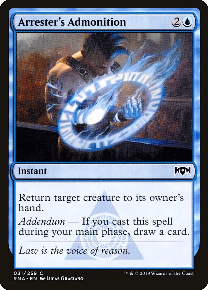 Arrester's Admonition 31/259 (Ravnica Allegiance)  | Chromatic Games