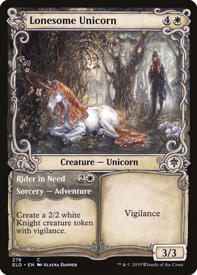 Lonesome Unicorn // Rider in Need 276/269 (Throne of Eldraine)  - Showcase | Chromatic Games