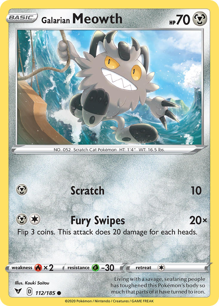 Galarian Meowth (112/185) [Sword & Shield: Vivid Voltage] | Chromatic Games
