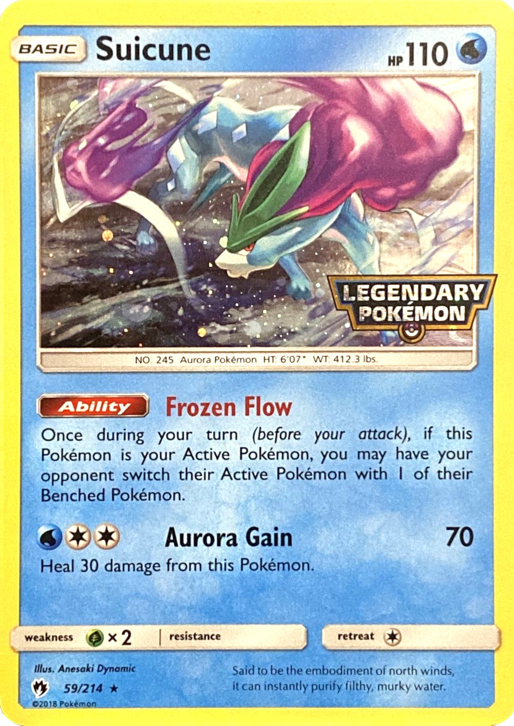 Suicune (59/214) (Legendary Pokemon Stamped) [Sun & Moon: Lost Thunder] | Chromatic Games