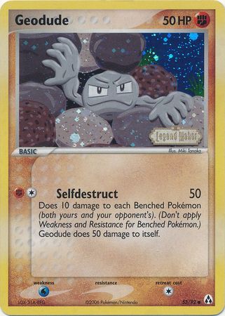 Geodude (53/92) (Stamped) [EX: Legend Maker] | Chromatic Games