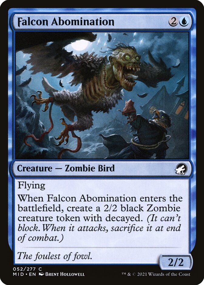 Falcon Abomination 52 (Innistrad: Midnight Hunt)  - Foil | Chromatic Games