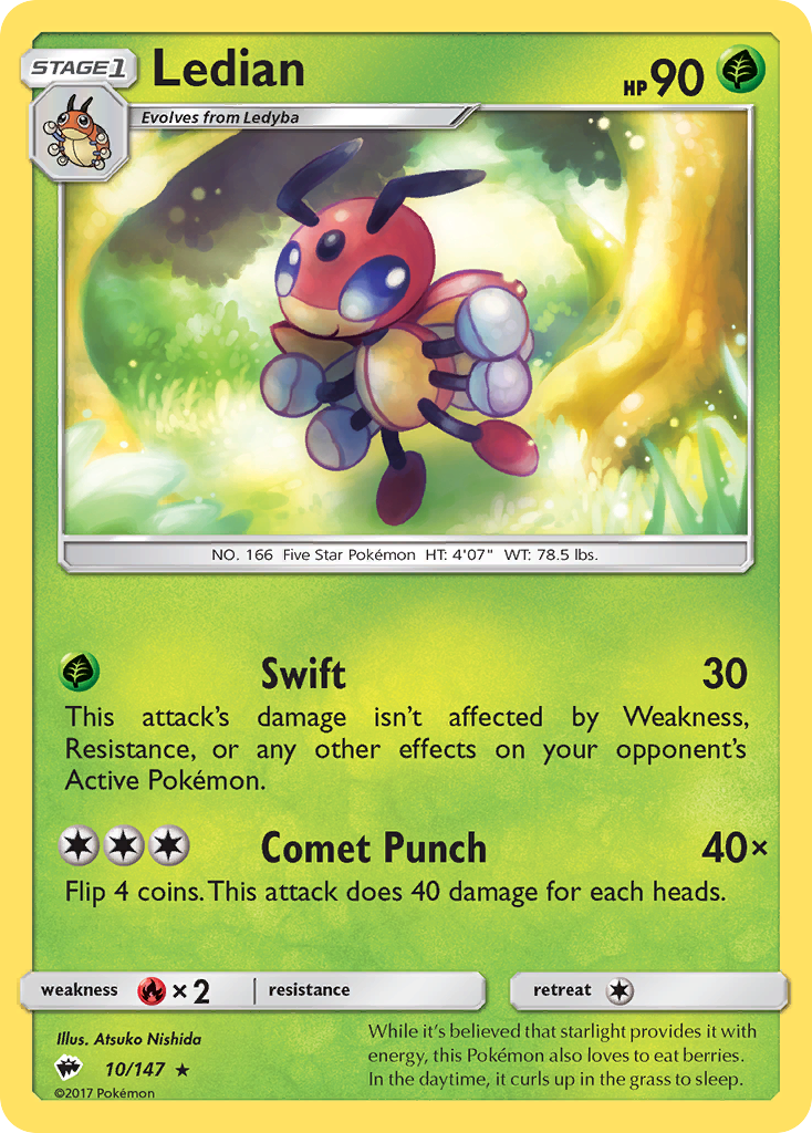 Ledian (10/147) [Sun & Moon: Burning Shadows] | Chromatic Games