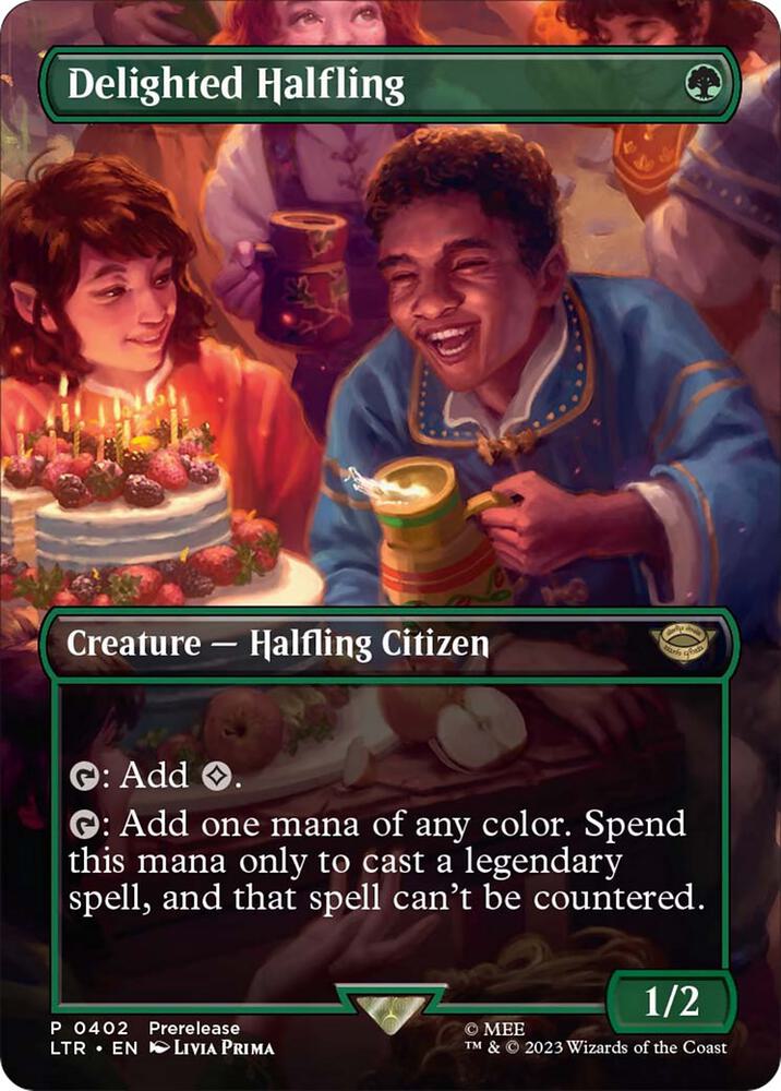 Delighted Halfling 402 (Universes Beyond: The Lord of the Rings: Tales of Middle-earth)  - Borderless Foil | Chromatic Games