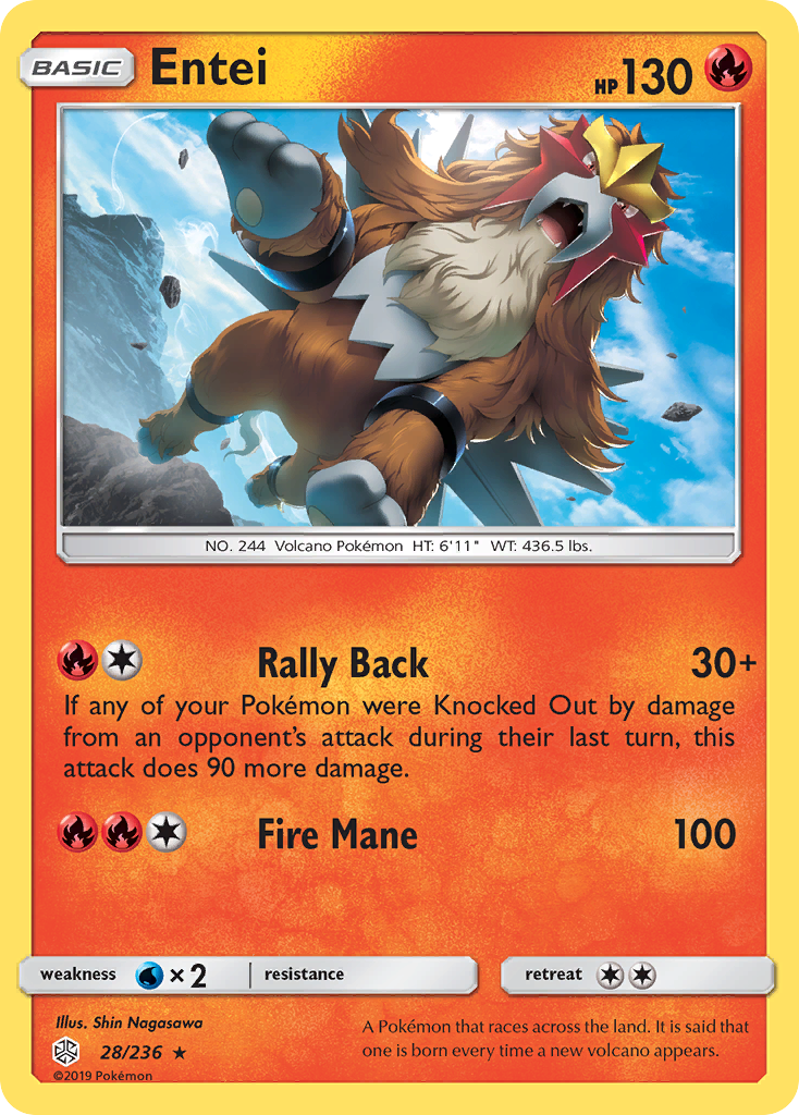 Entei (28/236) [Sun & Moon: Cosmic Eclipse] | Chromatic Games