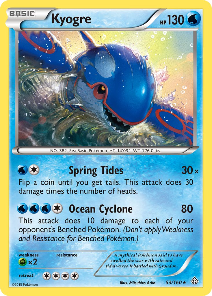 Kyogre (53/160) (Theme Deck Exclusive) [XY: Primal Clash] | Chromatic Games