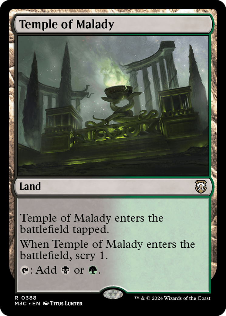 Temple of Malady (Ripple Foil) [Modern Horizons 3 Commander] | Chromatic Games