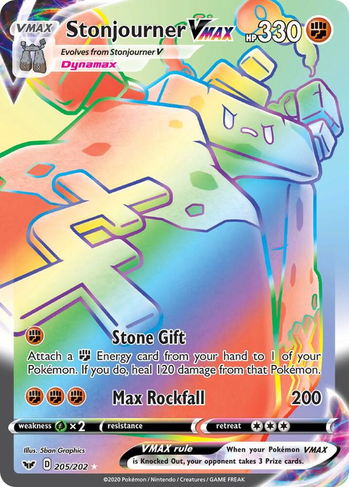 Stonjourner VMAX Secret 205/202 (SWSH01: Sword & Shield Base Set)  - Holofoil | Chromatic Games
