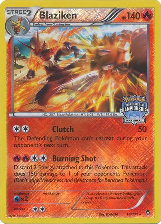 Blaziken (14/111) (National Championship Promo) [XY: Furious Fists] | Chromatic Games