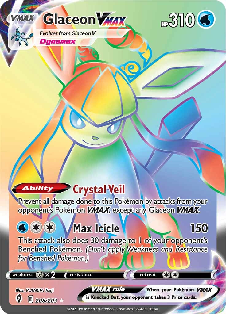 Glaceon VMAX (208/203) [Sword & Shield: Evolving Skies] | Chromatic Games